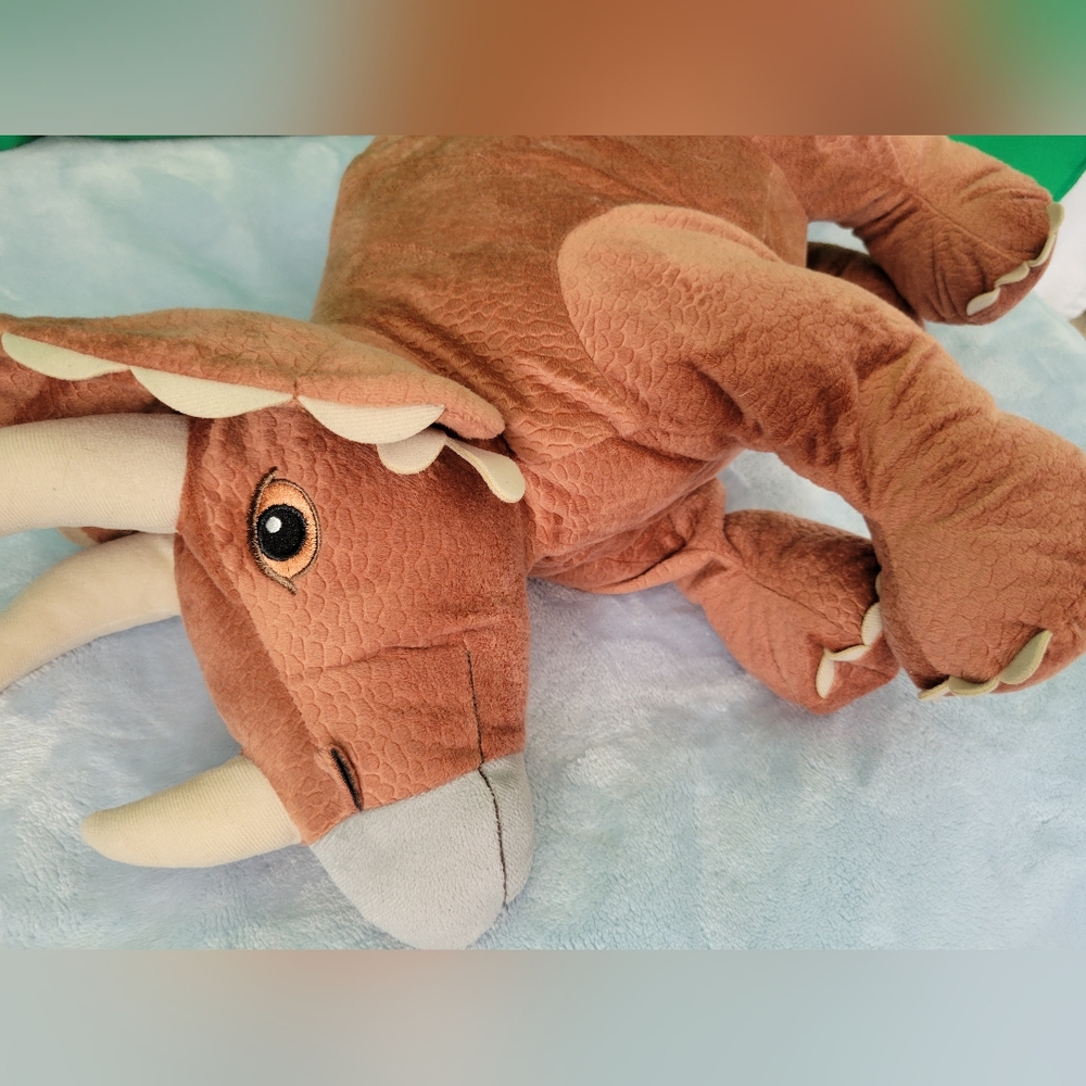Plush Triceratops Dinosaur Toy Ikea Jattelik 27" Dinosaur Stuffed Animal Decor - Picture 4 of 5